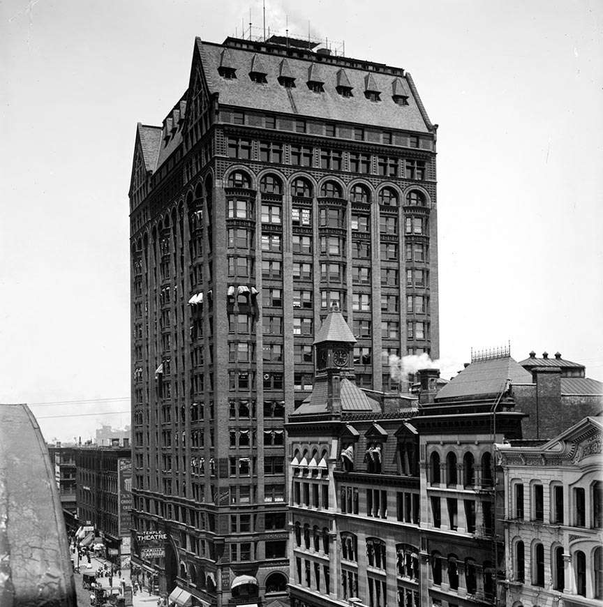 One of first skyscrapers in the history of skyscrapers, Masonic Temple Building